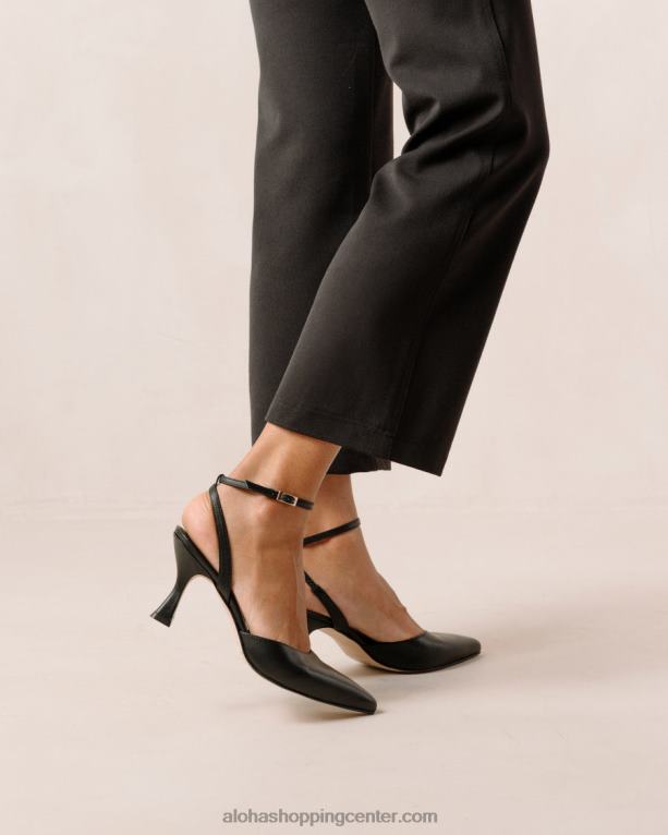 cinderella - črne usnjene copate ženske Alohas 0D4R881