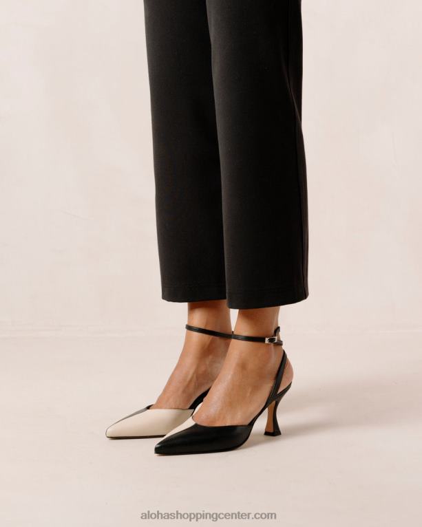 cinderella - črno-bele usnjene copate ženske Alohas 0D4R882