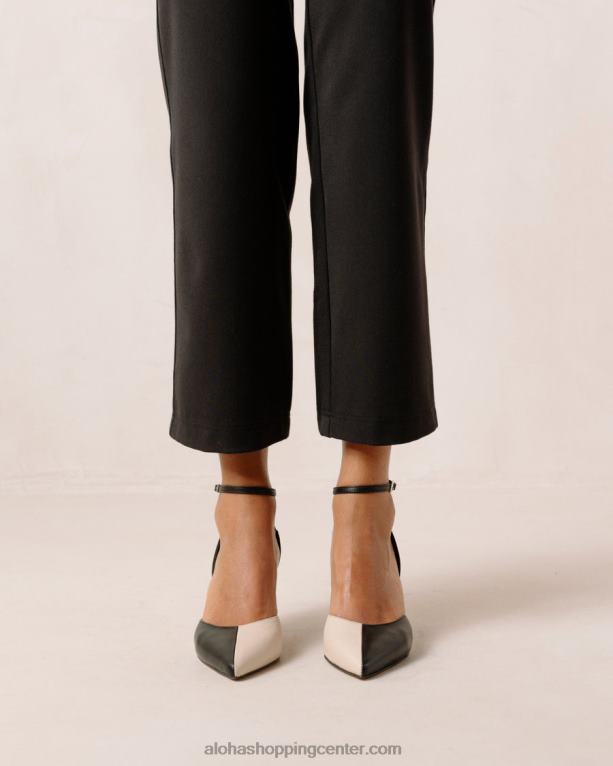 cinderella - črno-bele usnjene copate ženske Alohas 0D4R882