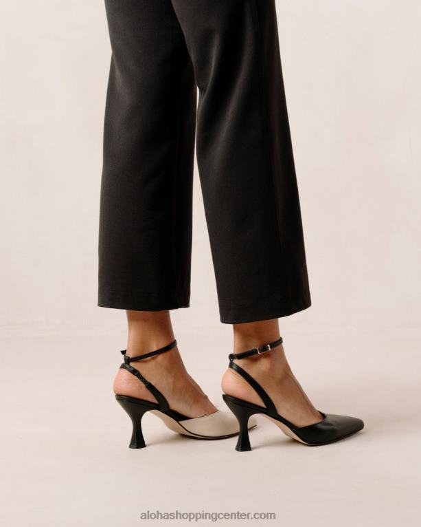 cinderella - črno-bele usnjene copate ženske Alohas 0D4R882