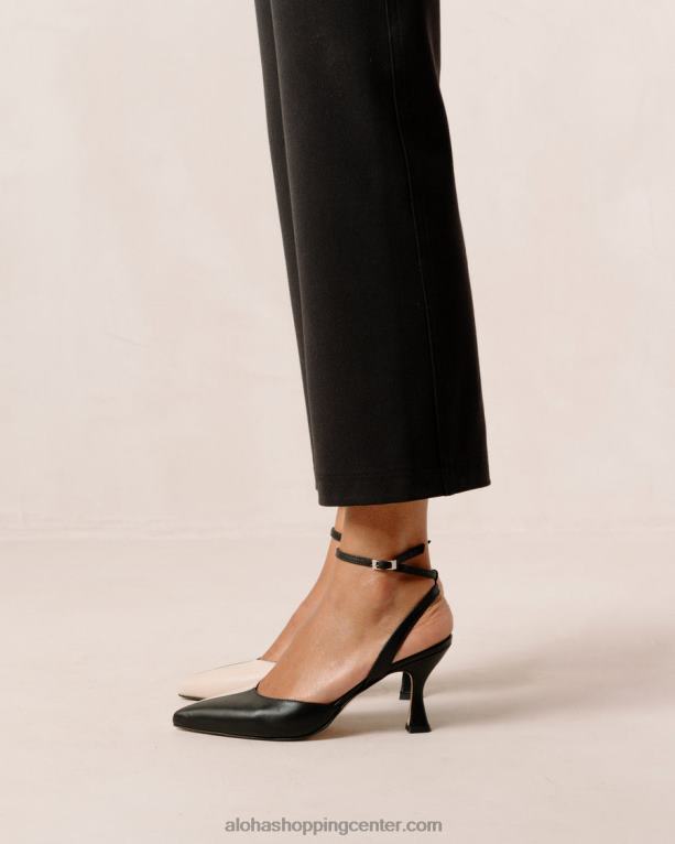 cinderella - črno-bele usnjene copate ženske Alohas 0D4R882