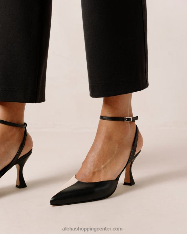 cinderella - črno-bele usnjene copate ženske Alohas 0D4R882