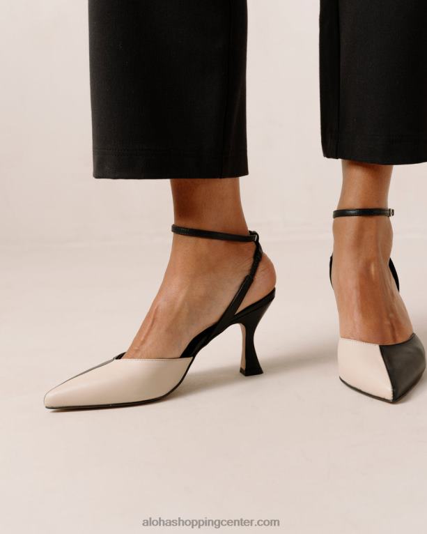 cinderella - črno-bele usnjene copate ženske Alohas 0D4R882