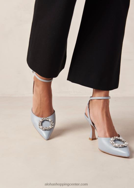 cinderella crystal - svetlo modre usnjene copate ženske Alohas 0D4R884