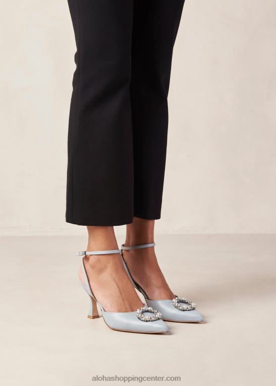 cinderella crystal - svetlo modre usnjene copate ženske Alohas 0D4R884