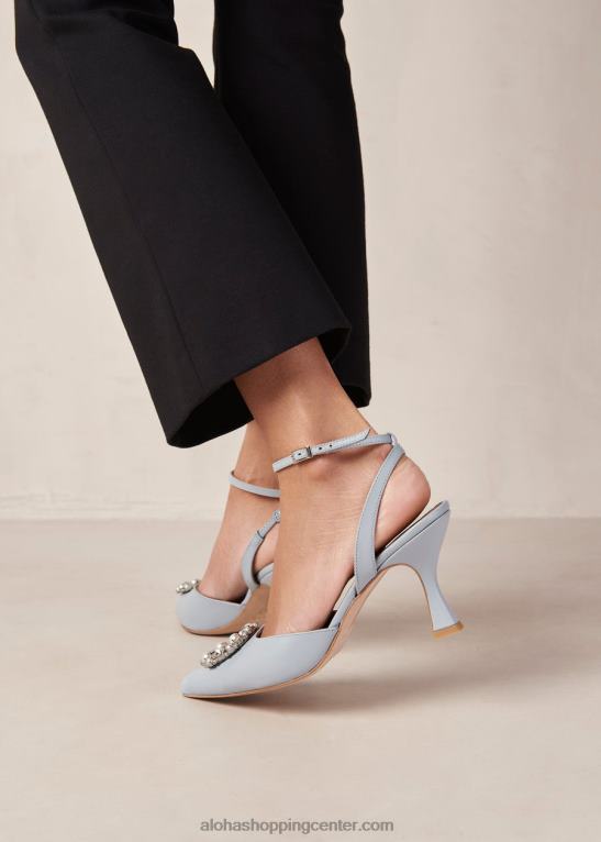 cinderella crystal - svetlo modre usnjene copate ženske Alohas 0D4R884