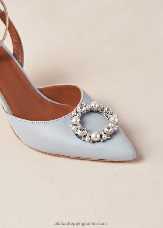 cinderella crystal - svetlo modre usnjene copate ženske Alohas 0D4R884