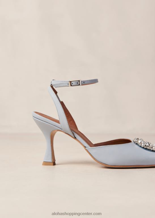 cinderella crystal - svetlo modre usnjene copate ženske Alohas 0D4R884