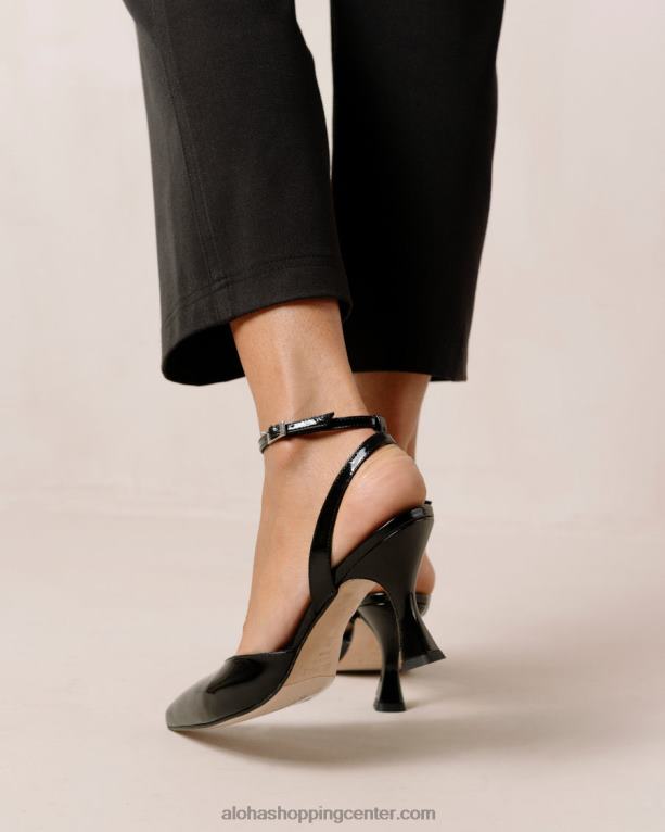 cinderella onix - črne usnjene copate ženske Alohas 0D4R888