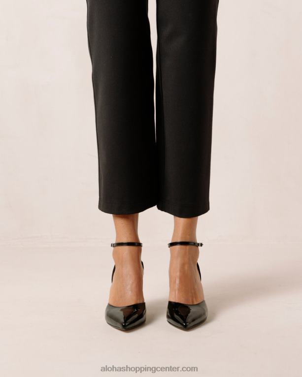 cinderella onix - črne usnjene copate ženske Alohas 0D4R888