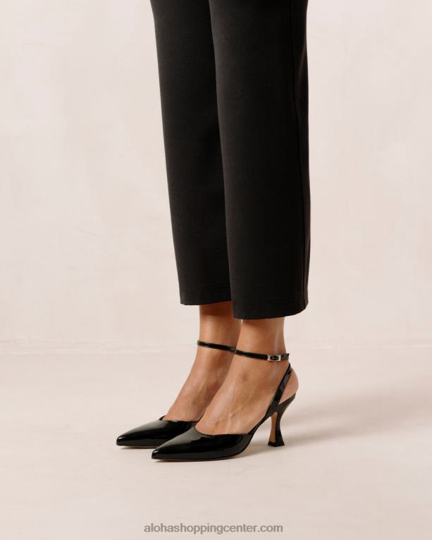 cinderella onix - črne usnjene copate ženske Alohas 0D4R888