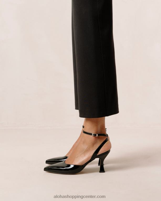 cinderella onix - črne usnjene copate ženske Alohas 0D4R888