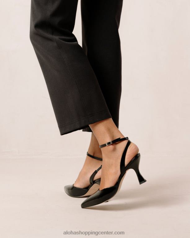 cinderella onix - črne usnjene copate ženske Alohas 0D4R888