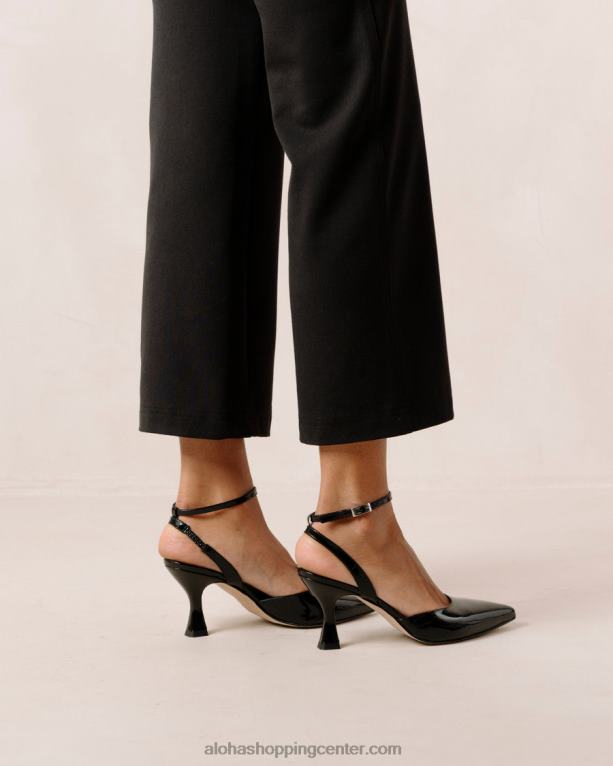 cinderella onix - črne usnjene copate ženske Alohas 0D4R888