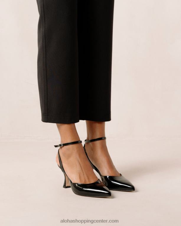 cinderella onix - črne usnjene copate ženske Alohas 0D4R888