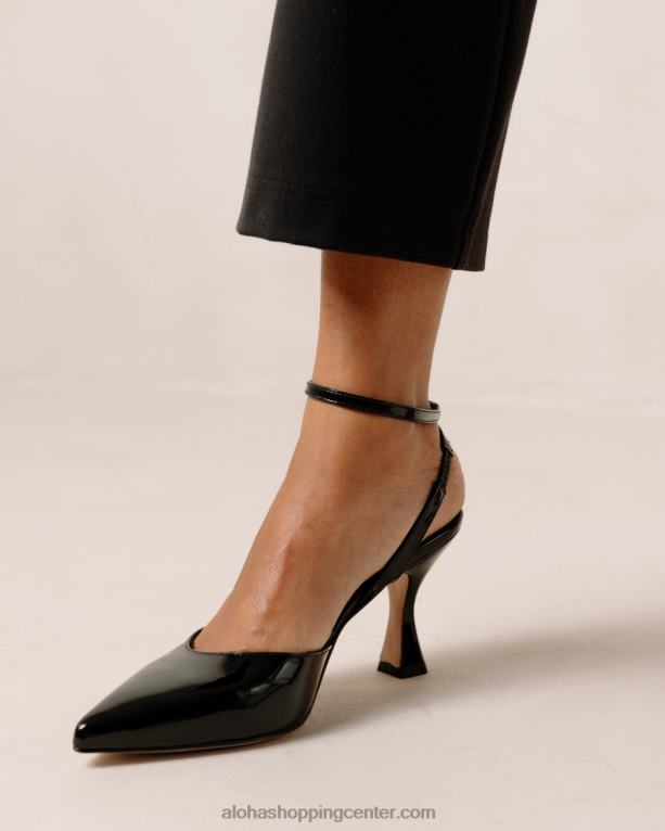 cinderella onix - črne usnjene copate ženske Alohas 0D4R888