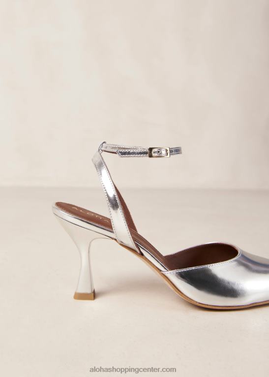 cinderella shimmer - srebrne usnjene copate ženske Alohas 0D4R878