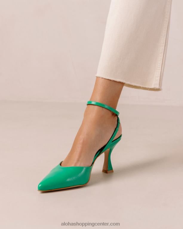 cinderella shiny - zelene usnjene copate ženske Alohas 0D4R889