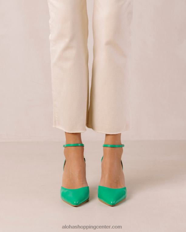 cinderella shiny - zelene usnjene copate ženske Alohas 0D4R889