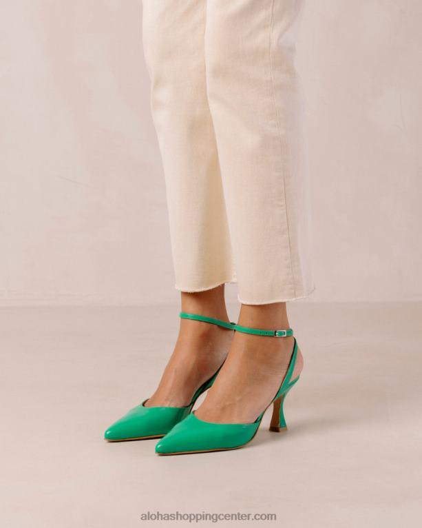 cinderella shiny - zelene usnjene copate ženske Alohas 0D4R889