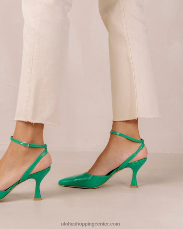 cinderella shiny - zelene usnjene copate ženske Alohas 0D4R889