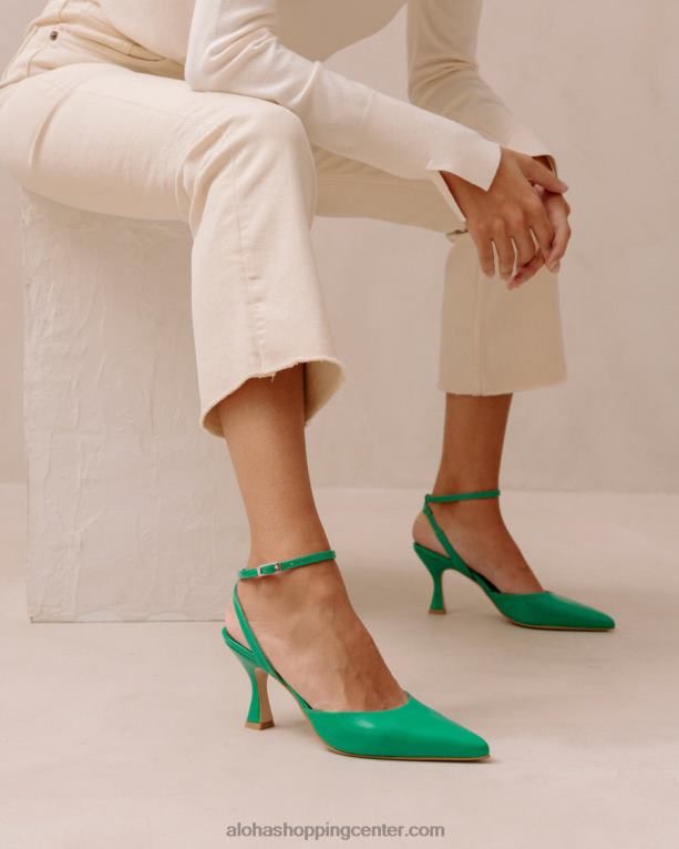 cinderella shiny - zelene usnjene copate ženske Alohas 0D4R889