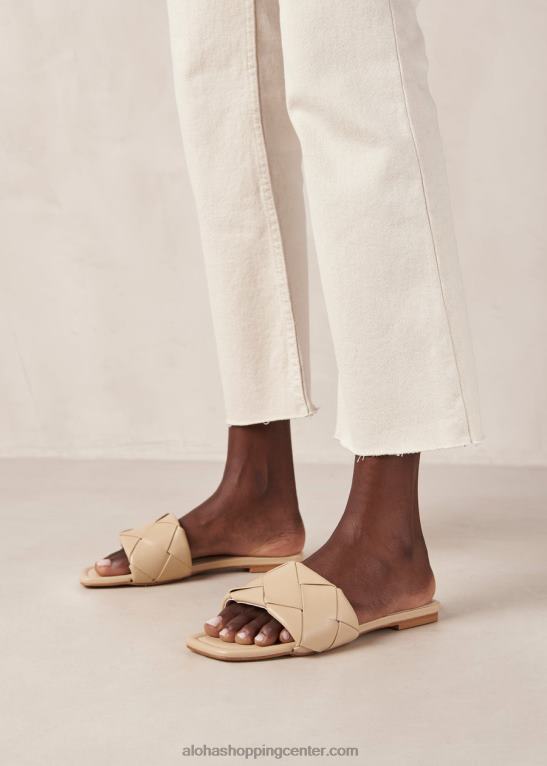 claquettes tkani - bež veganski usnjeni sandali ženske Alohas 0D4R8474