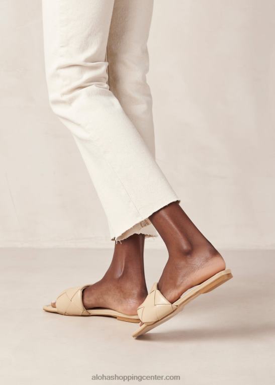 claquettes tkani - bež veganski usnjeni sandali ženske Alohas 0D4R8474