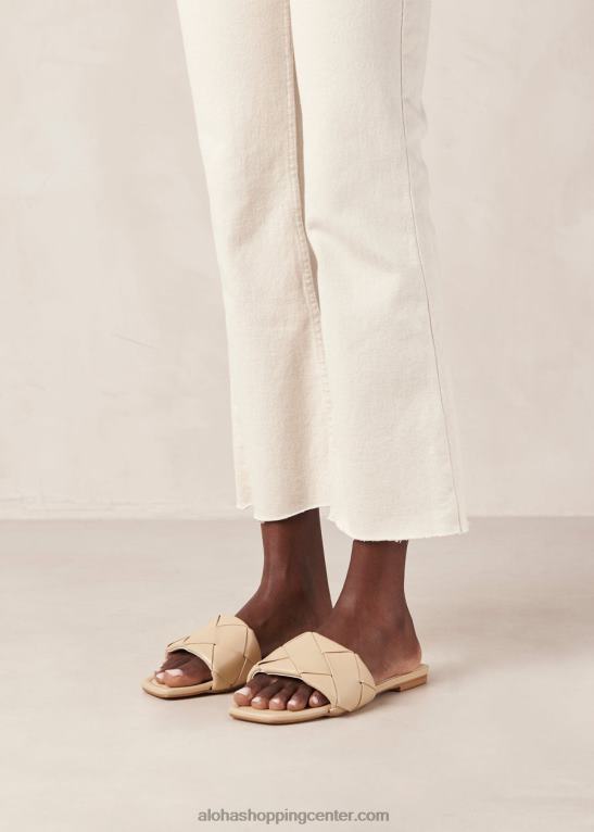 claquettes tkani - bež veganski usnjeni sandali ženske Alohas 0D4R8474
