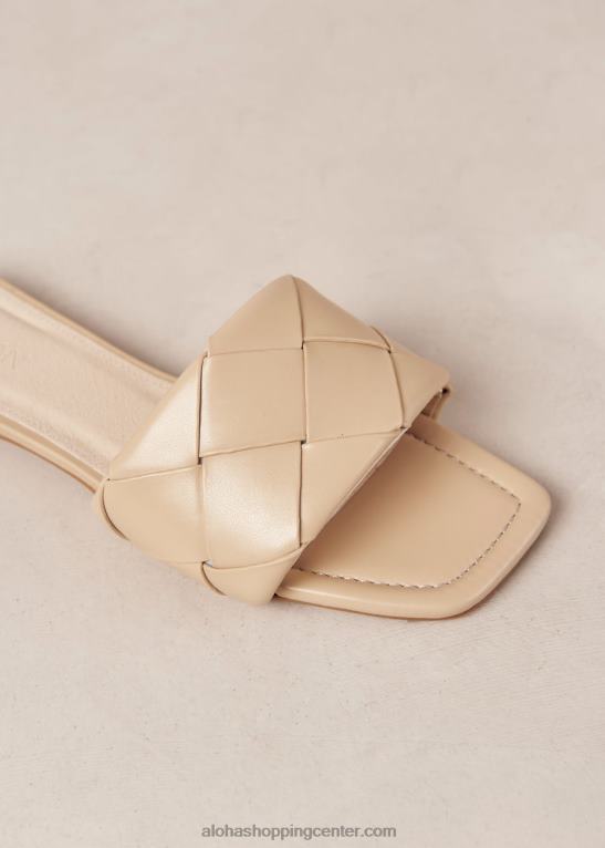 claquettes tkani - bež veganski usnjeni sandali ženske Alohas 0D4R8474