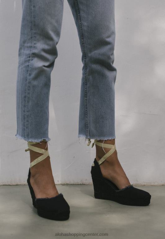 clara by night - espadrile iz črnega platna ženske Alohas 0D4R8435