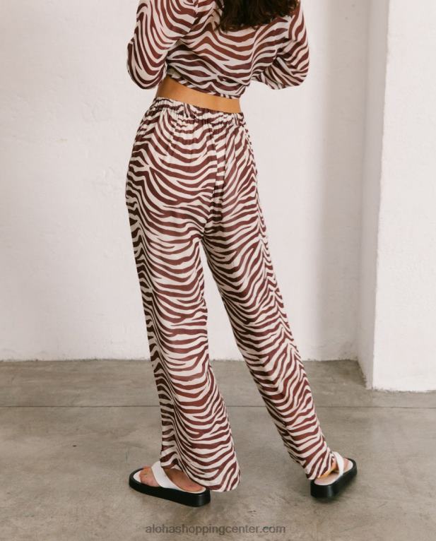 cliffhanger safari - rjave in bele hlače ženske Alohas 0D4R8821