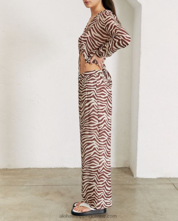 cliffhanger safari - rjave in bele hlače ženske Alohas 0D4R8821