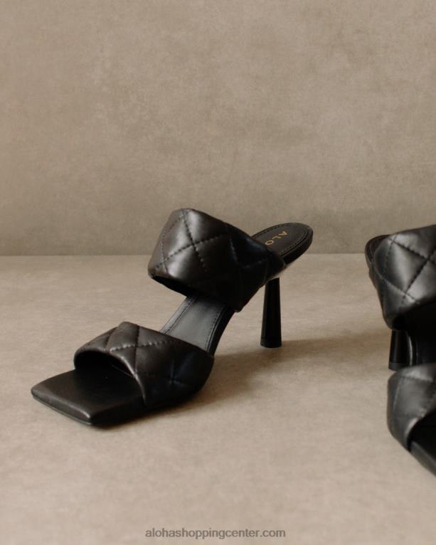 conner - črni usnjeni sandali ženske Alohas 0D4R8587