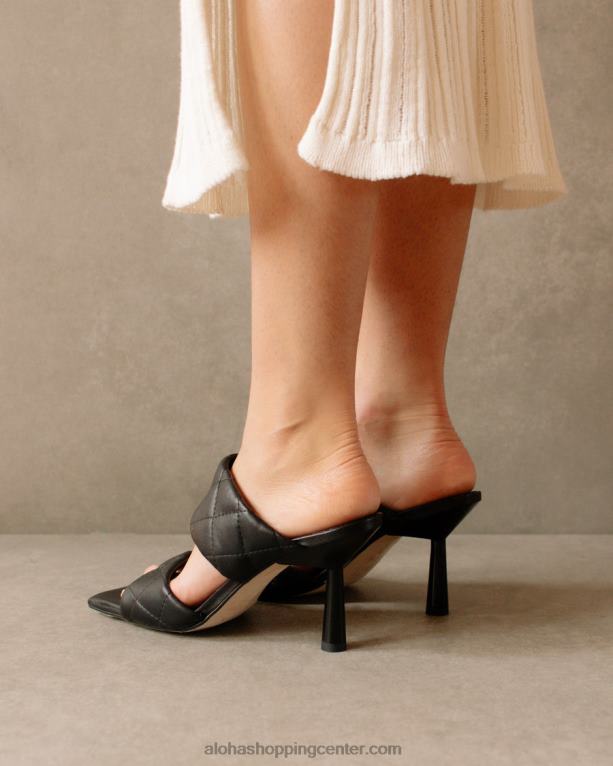 conner - črni usnjeni sandali ženske Alohas 0D4R8587