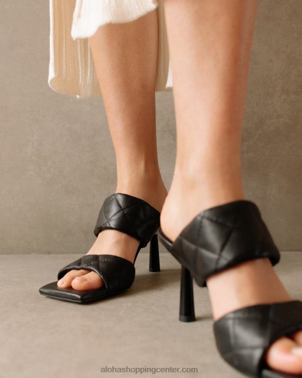 conner - črni usnjeni sandali ženske Alohas 0D4R8587