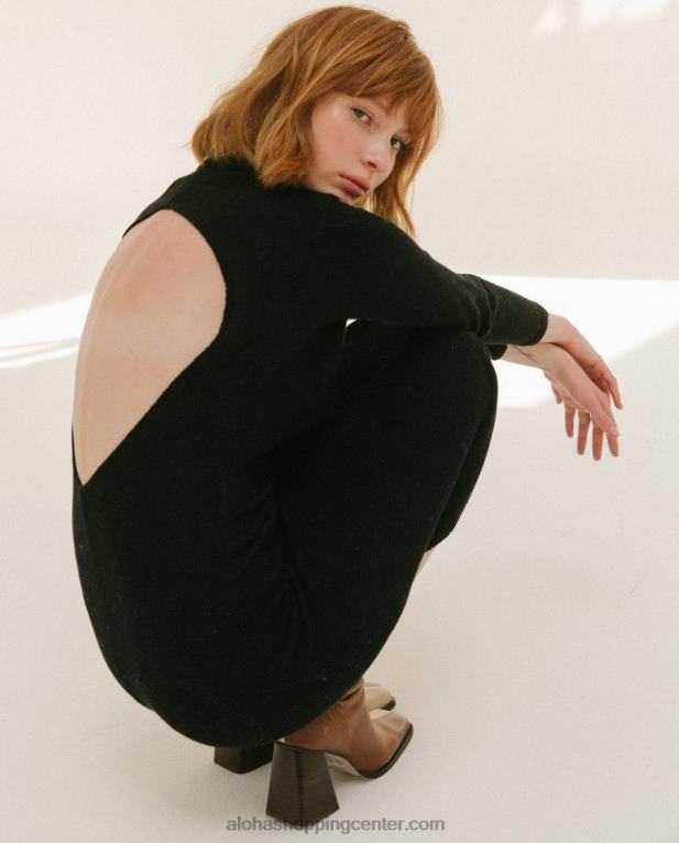 conquest - črna pletena obleka ženske Alohas 0D4R8874