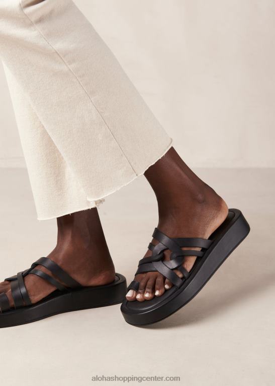 cool - črni usnjeni sandali ženske Alohas 0D4R8424