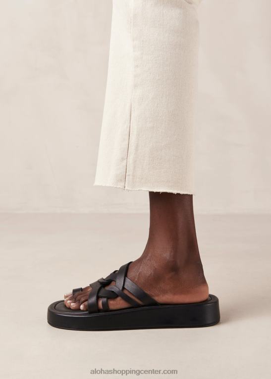 cool - črni usnjeni sandali ženske Alohas 0D4R8424