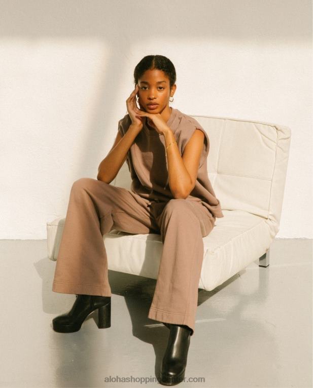 corretto - rjav bombažni zgornji del ženske Alohas 0D4R8768