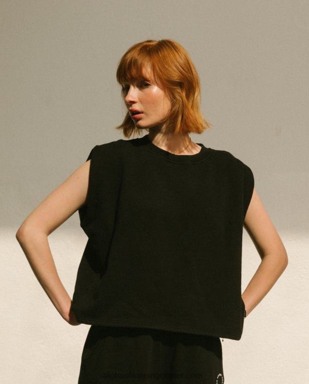 corretto - črn bombažni top ženske Alohas 0D4R8767