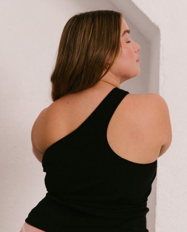 cortado - črn bombažni top ženske Alohas 0D4R8848