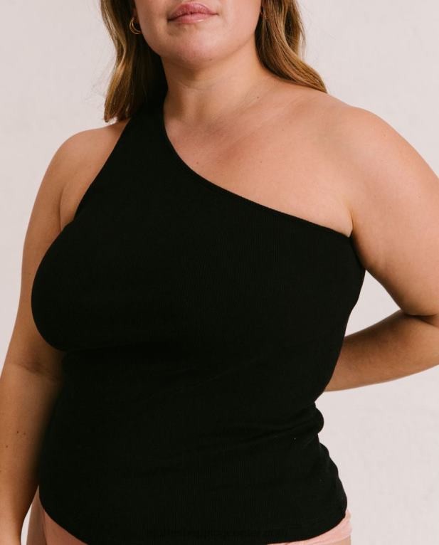 cortado - črn bombažni top ženske Alohas 0D4R8848