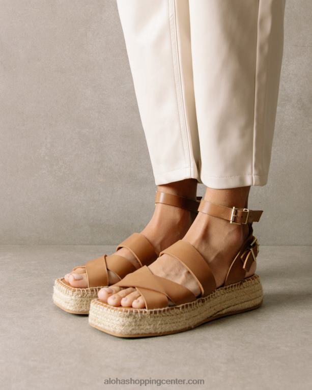 county - rjave usnjene espadrile ženske Alohas 0D4R8513