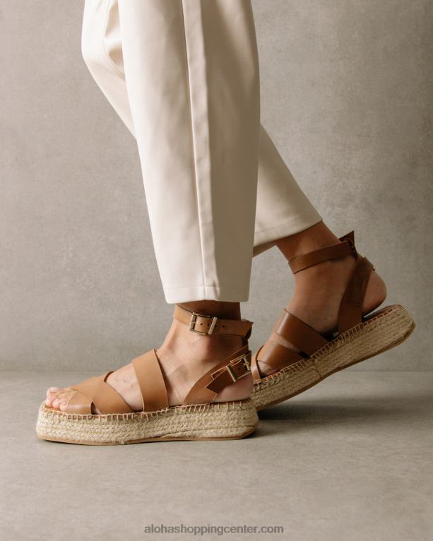 county - rjave usnjene espadrile ženske Alohas 0D4R8513