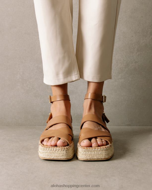 county - rjave usnjene espadrile ženske Alohas 0D4R8513