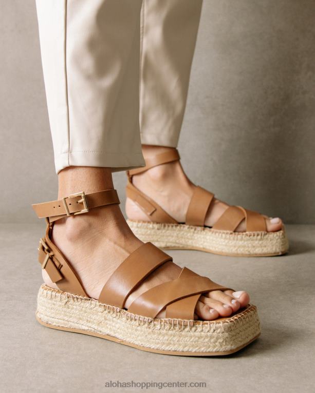 county - rjave usnjene espadrile ženske Alohas 0D4R8513