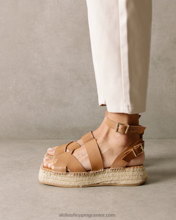 county - rjave usnjene espadrile ženske Alohas 0D4R8513