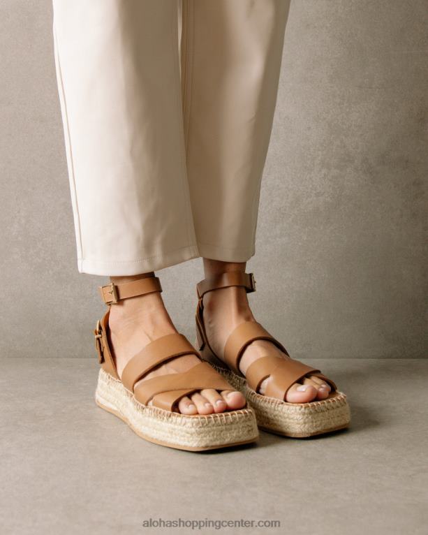 county - rjave usnjene espadrile ženske Alohas 0D4R8513