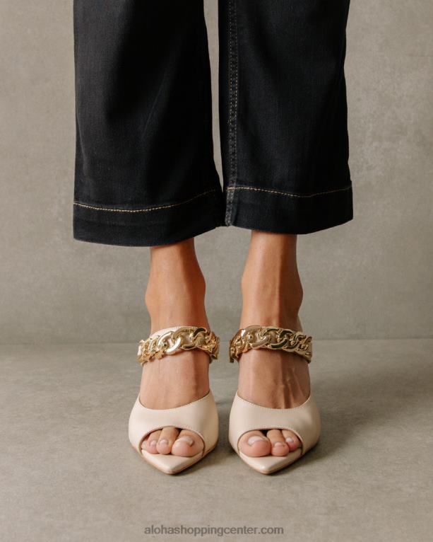 daisy - bele usnjene mule ženske Alohas 0D4R8534